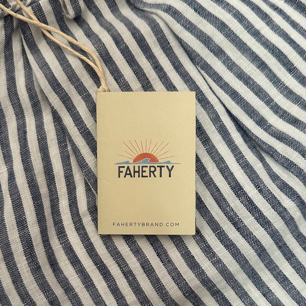 Faherty Sagaponack Striped Shorts - Blue and White NWT XL - Picture 2 of 5